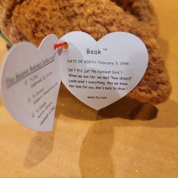 3/$20 Ty Beanie Babies 1998 Beak The Kiwi Bird - Picture 5 of 5